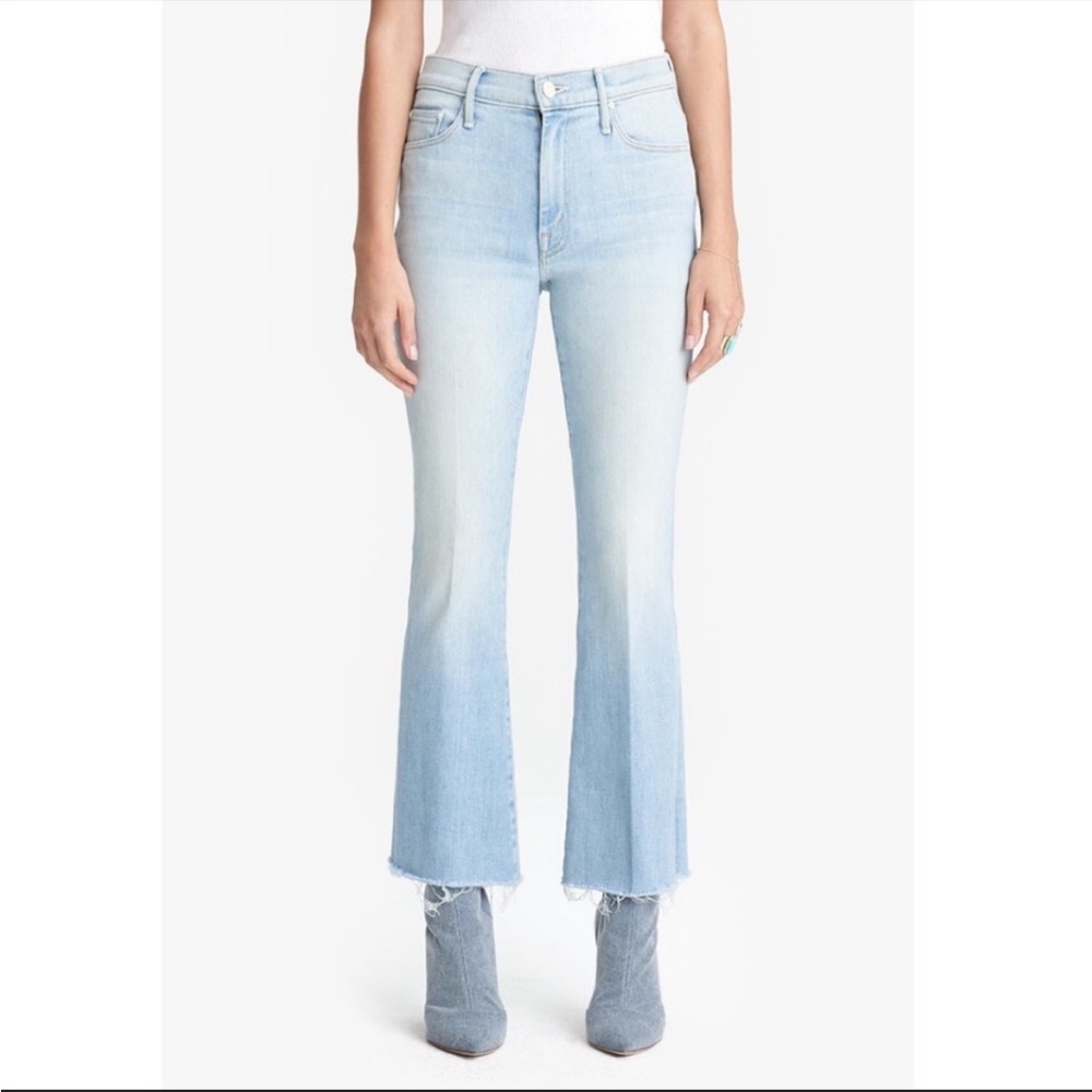 Mother The Hustler When In Room High Rise Ankle Fray Straight Jeans